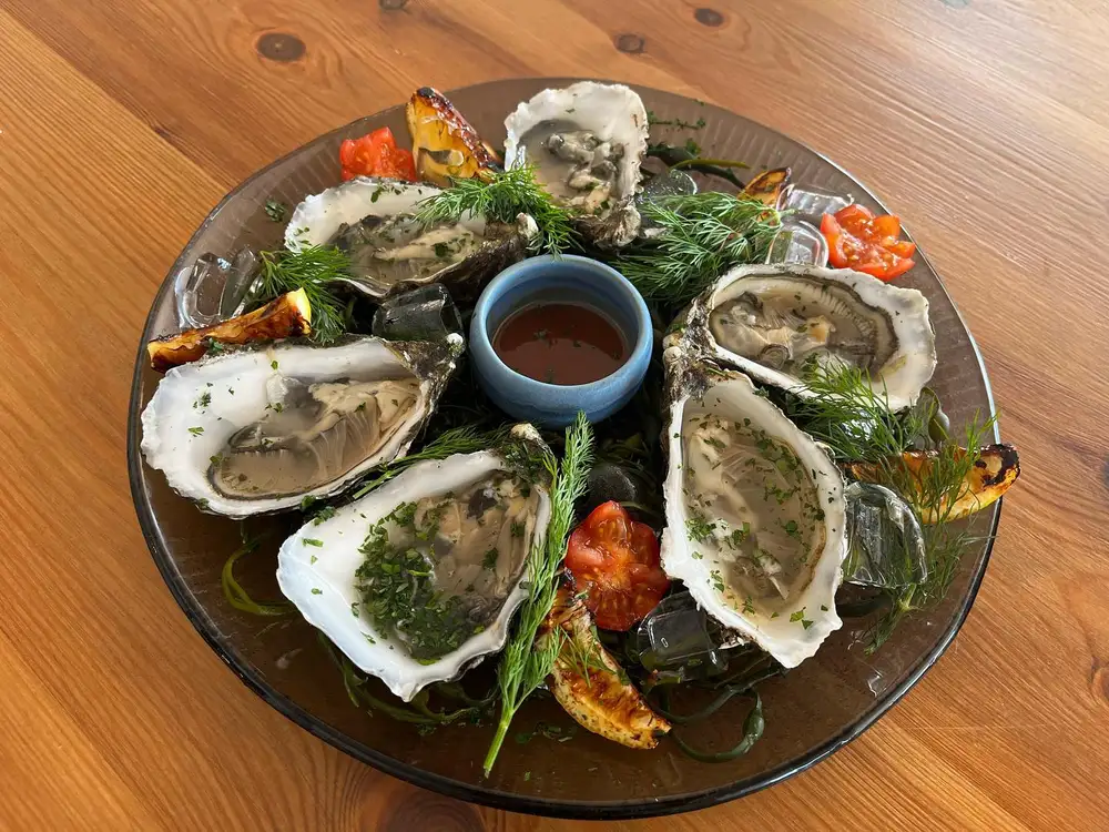 Local Achill oysters served at The Beehive