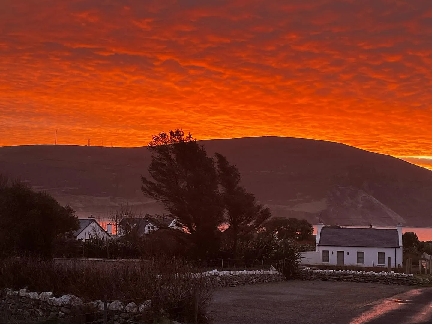 Morning view from The Beehive overlooking Keel Beach and the Atlantic Ocean on Achill Island